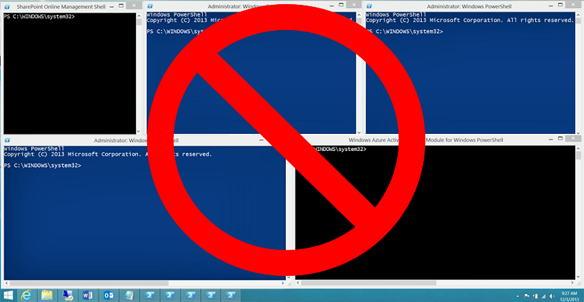 Five PowerShell windows, seriously who does this?