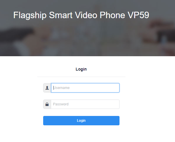 VP59 login screen