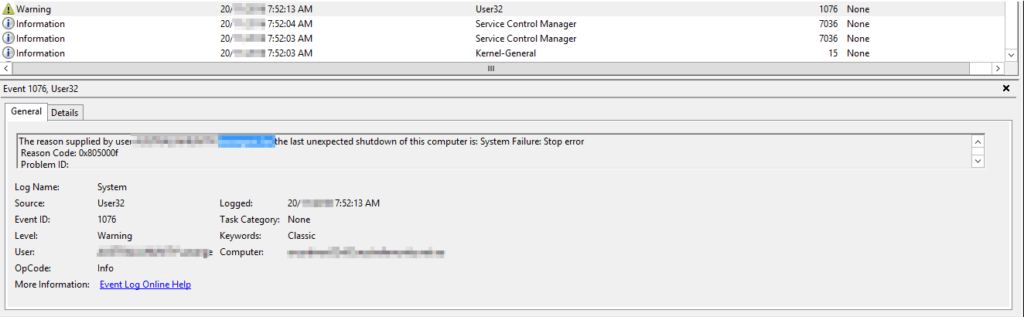 Unexpected Shutdown confirmed on node 2